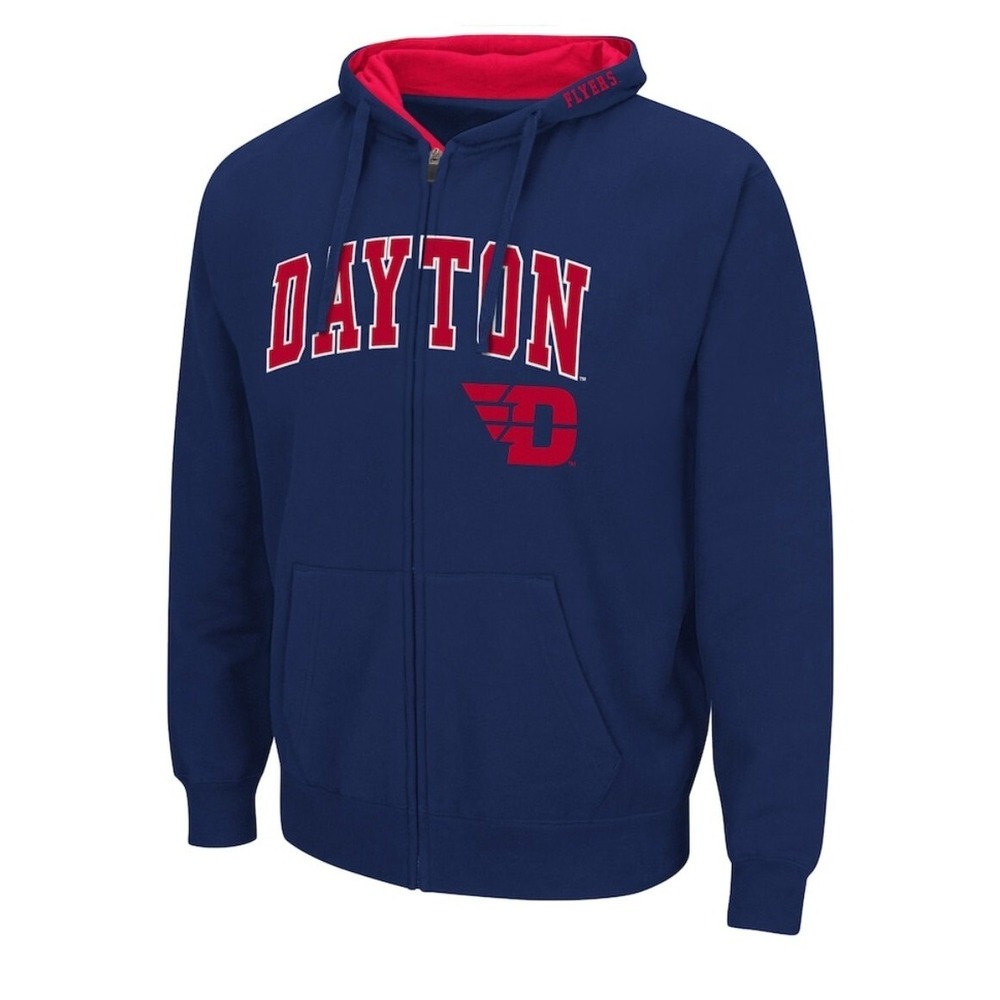 Colosseum Dayton Navy Hoodie with Red Lining - Picture 2 of 16